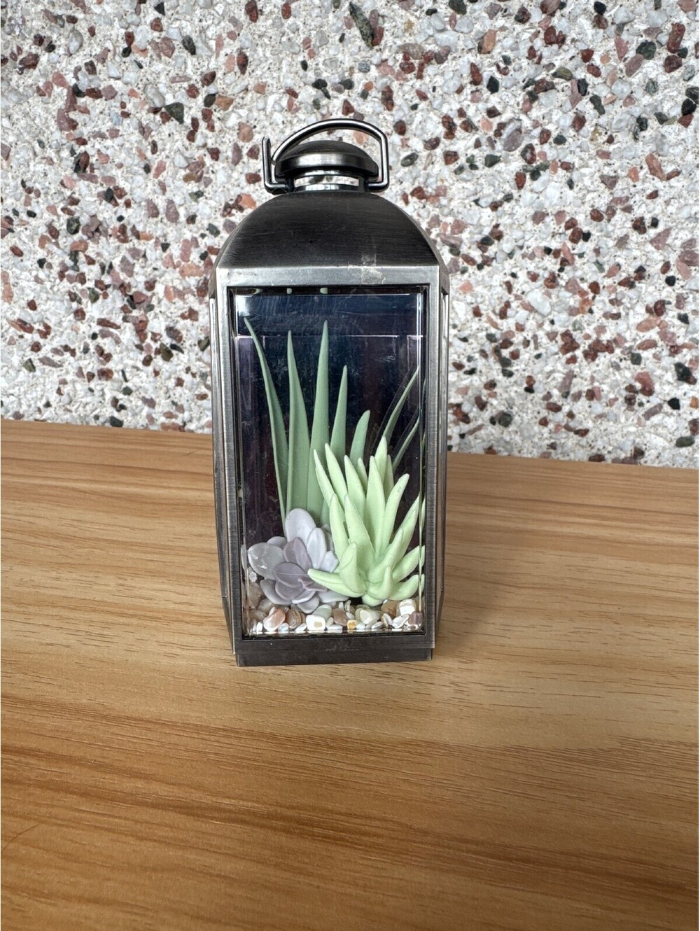 Lantern Plug-In Scented Oil Diffuser Faux Succulent Terrarium Home Decor